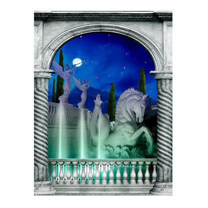 Roman Fountain Arch Photography Backdrop - Basic 6  x 8  