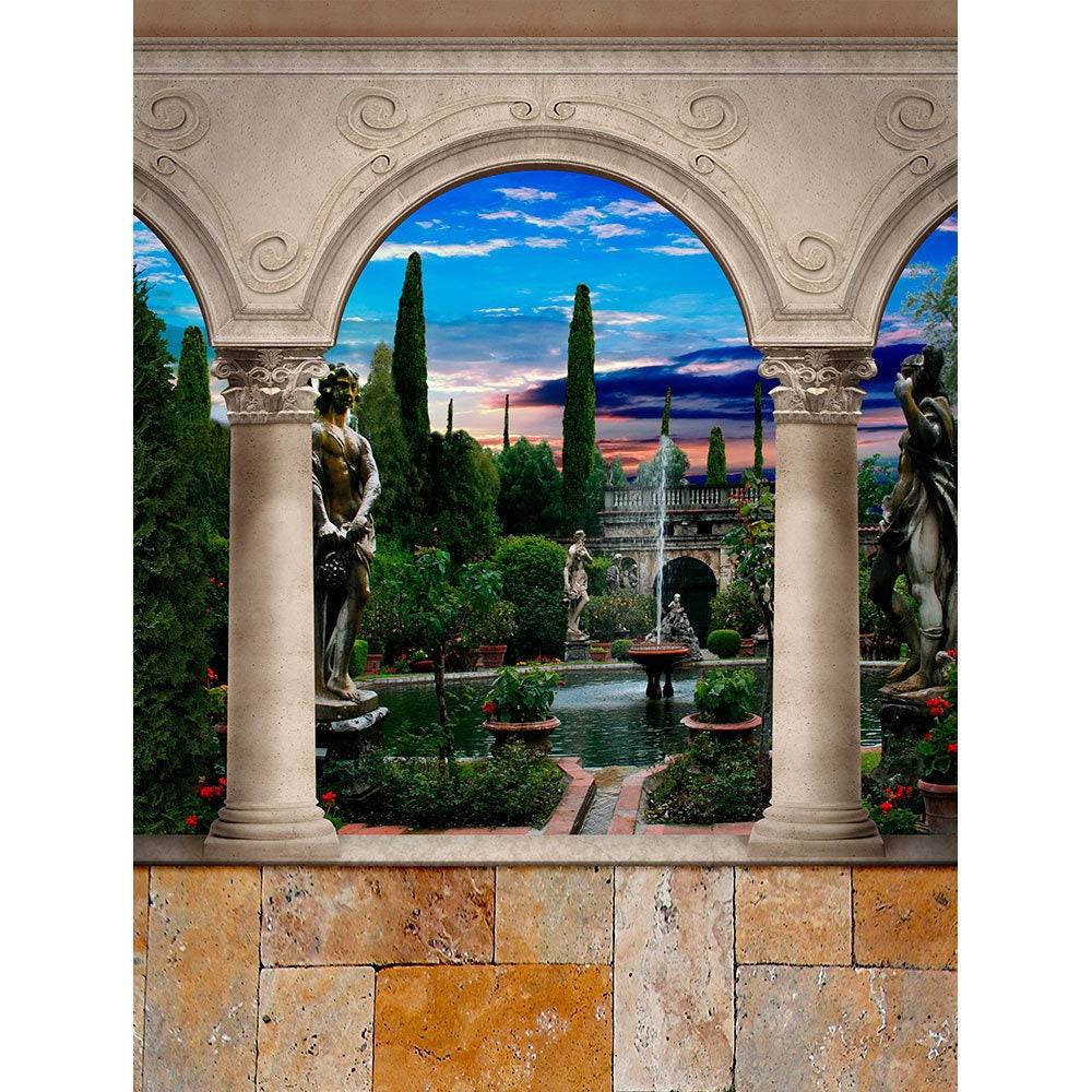 Roman Garden Arch Photography Backdrop - Basic 8  x 10  