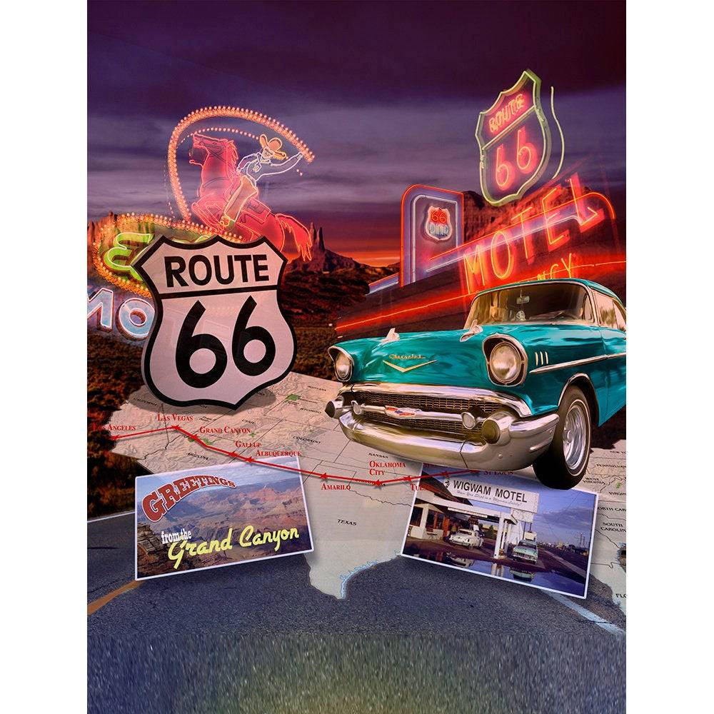 Route 66 Highway Photo Backdrop - Pro 8  x 10  