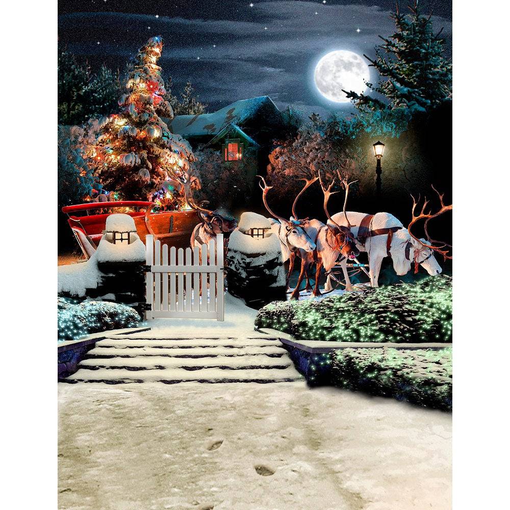 Santa Claus Decorations Christmas Photo Backdrop - Pro 8  x 10  