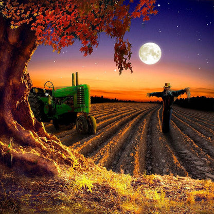 Scarecrow Harvest Moon Photo Backdrop - Basic 10  x 8  