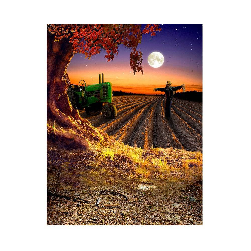 Scarecrow Harvest Moon Photo Backdrop - Basic 5.5  x 6.5  