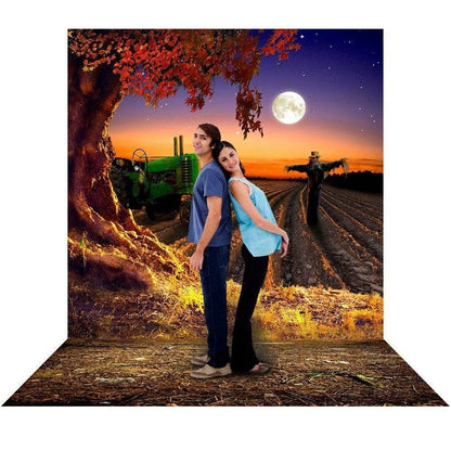 Scarecrow Harvest Moon Photo Backdrop