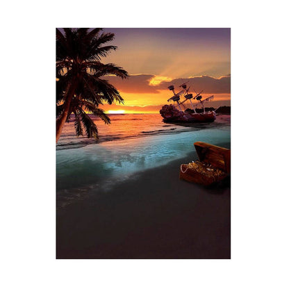 Shipwreck Sunset Beach Photo Backdrop - Basic 5.5  x 6.5  