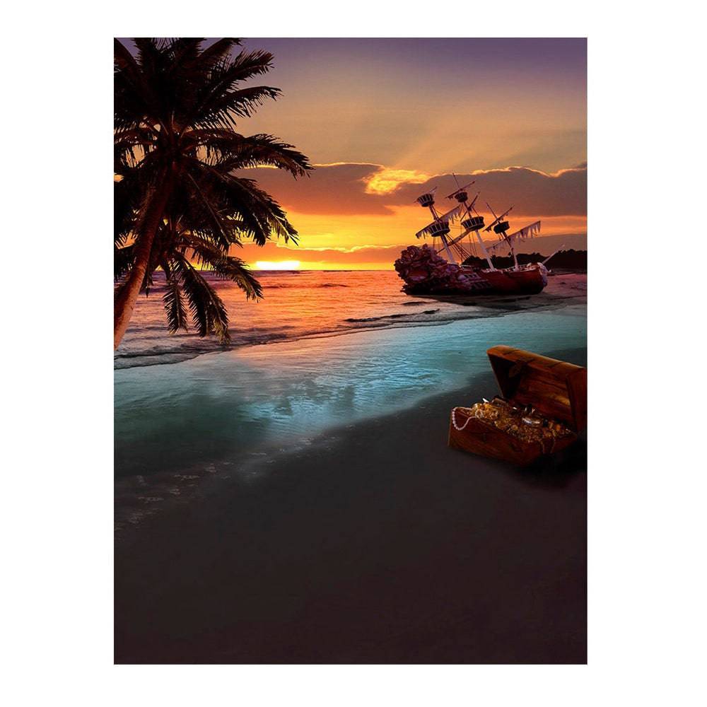 Shipwreck Sunset Beach Photo Backdrop - Basic 6  x 8  