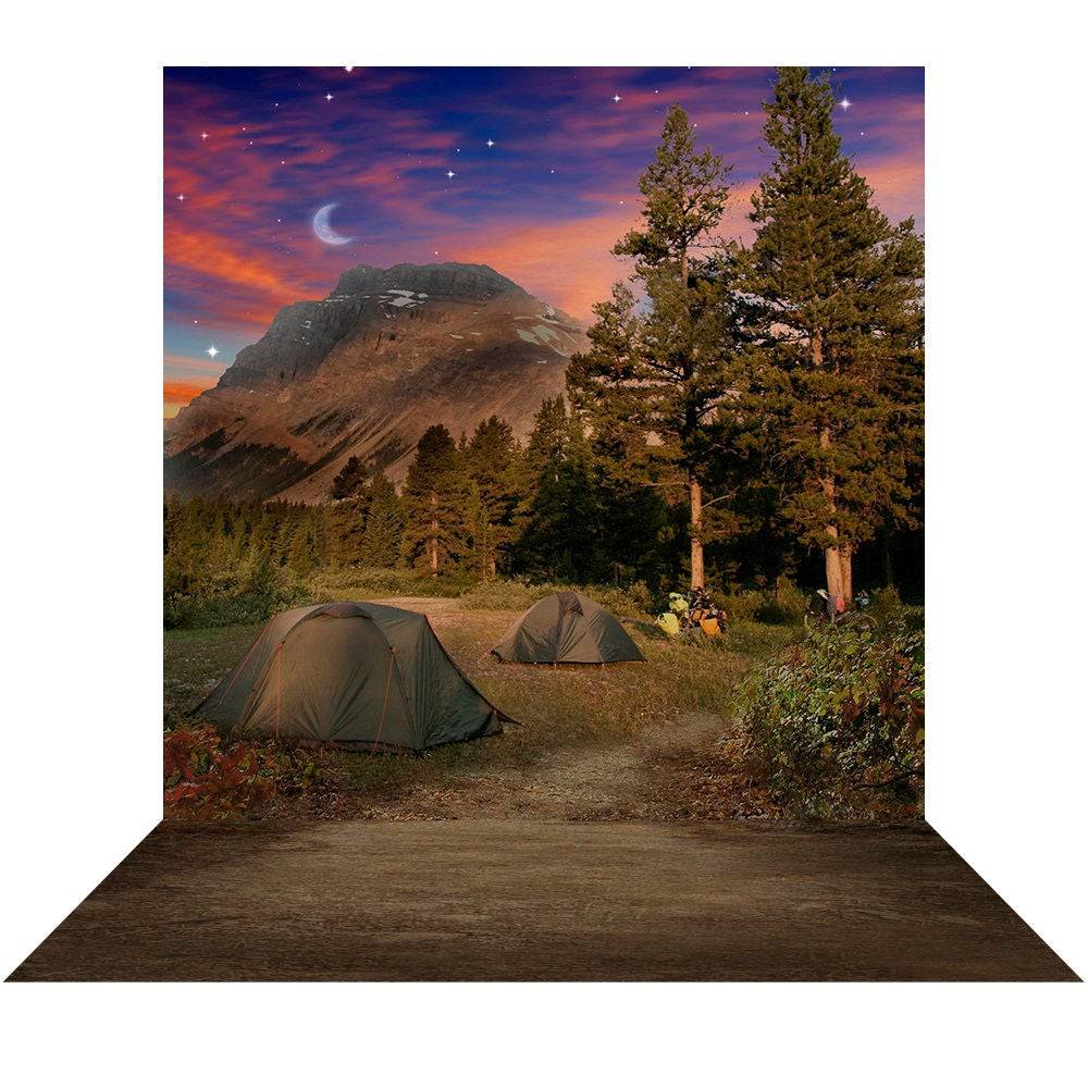Summer Campsite Photo Backdrop - Basic 8  x 16  