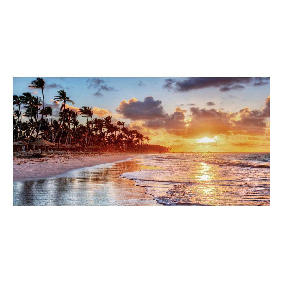 Sunset Beach Palm Trees Photo Backdrop - Basic 16  x 8  