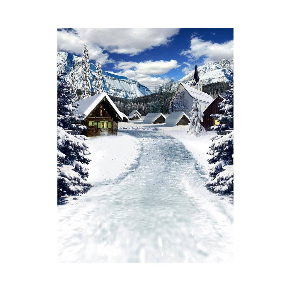 Swiss Winter Holiday Photo Backdrop - Basic 5.5  x 6.5  