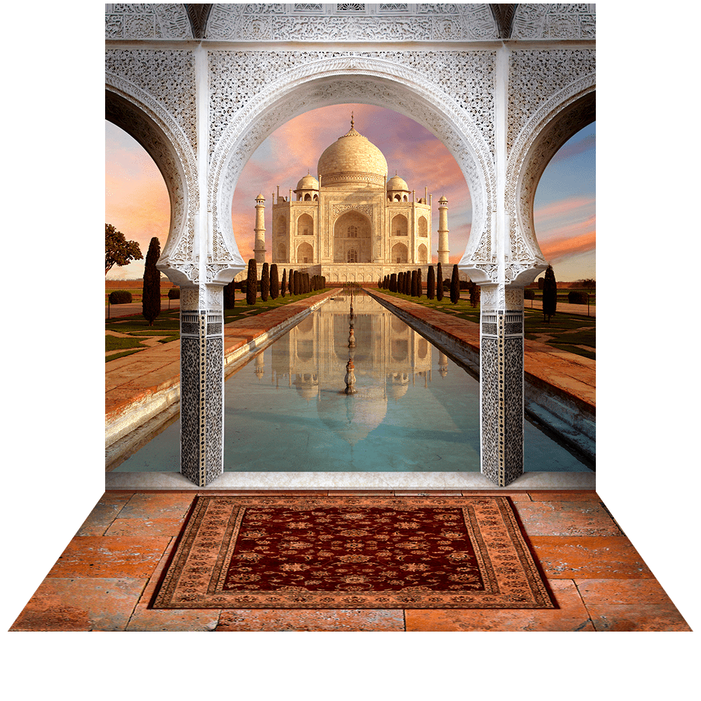 Taj Mahal Arch Way at Daytime Photo Backdrop - Basic 8  x 16  