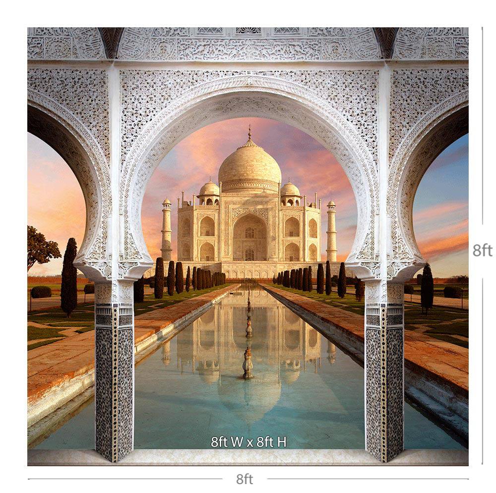 Taj Mahal Arch Way at Daytime Photo Backdrop - Basic 8  x 8  