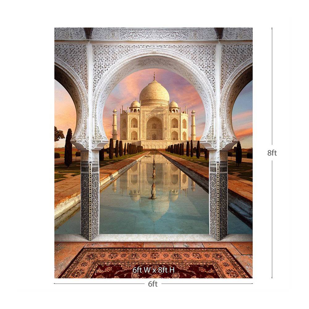 Taj Mahal Arch Way at Daytime Photo Backdrop - Pro 6  x 8  