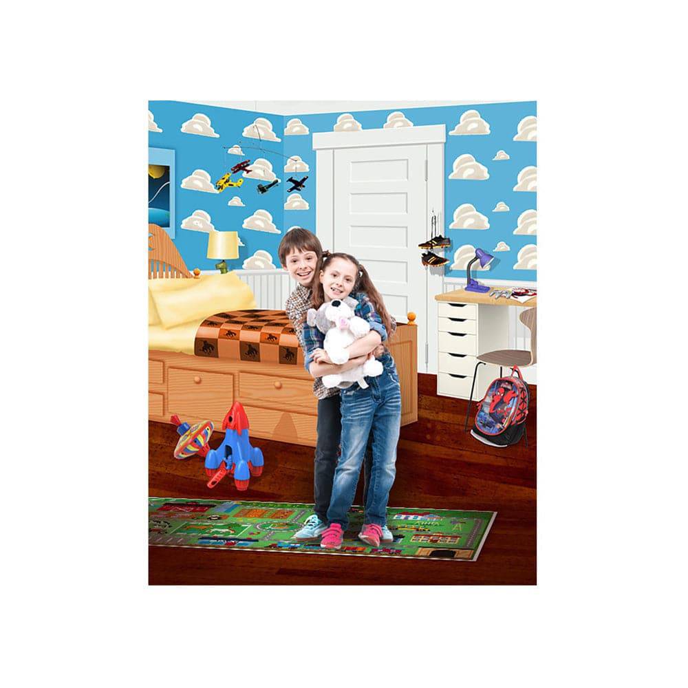 Toy Story Cartoon Bedroom Photo Backdrop - Basic 4.4  x 5  