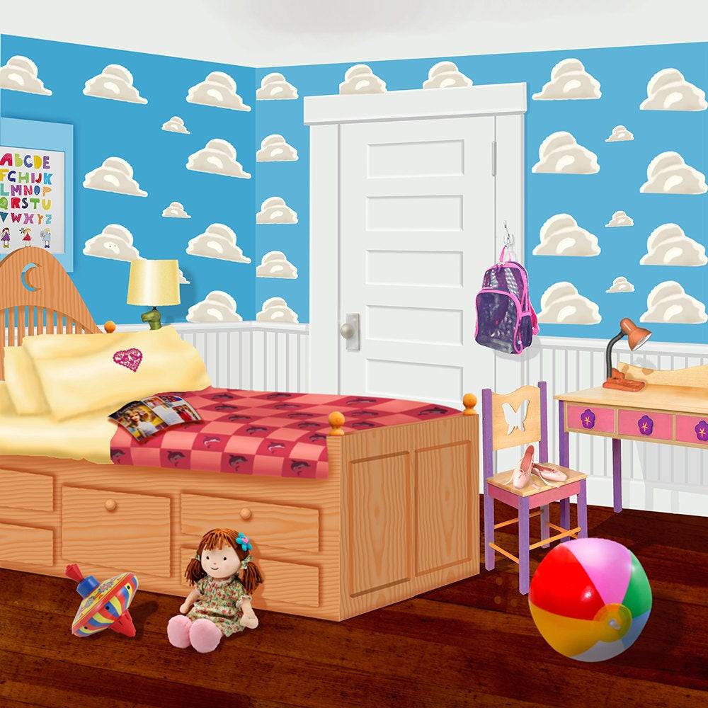 Toy Story Girls Bedroom Backdrop, Backgrounds Banners - Basic 10  x 8  