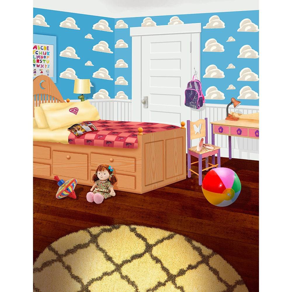 Toy Story Girls Bedroom Backdrop, Backgrounds Banners - Basic 8  x 10  