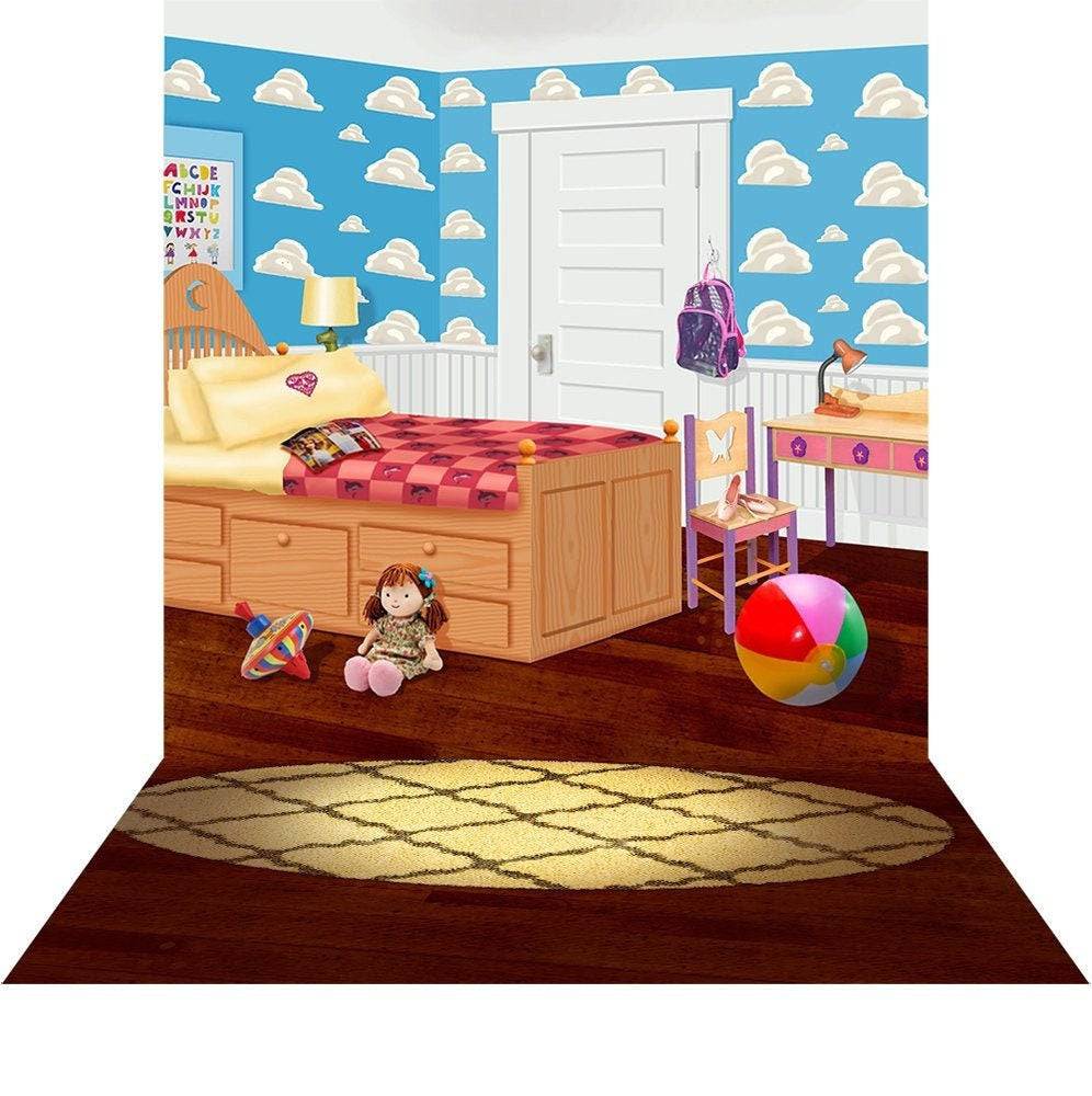 Toy Story Girls Bedroom Backdrop, Backgrounds Banners - Basic 8  x 16  
