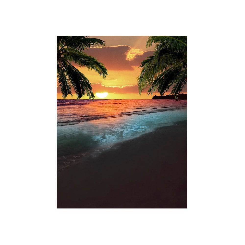 Tropical Island Beach Sunset Photography Backdrop - Basic 4.4  x 5  