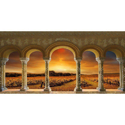 Tuscan Vineyard Sunset Archway Photo Backdrop - Pro 16  x 9  