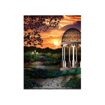 Twilight Gazebo Garden Photography Backdrop - Basic 4.4  x 5  