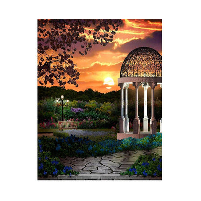 Twilight Gazebo Garden Photography Backdrop - Basic 5.5  x 6.5  