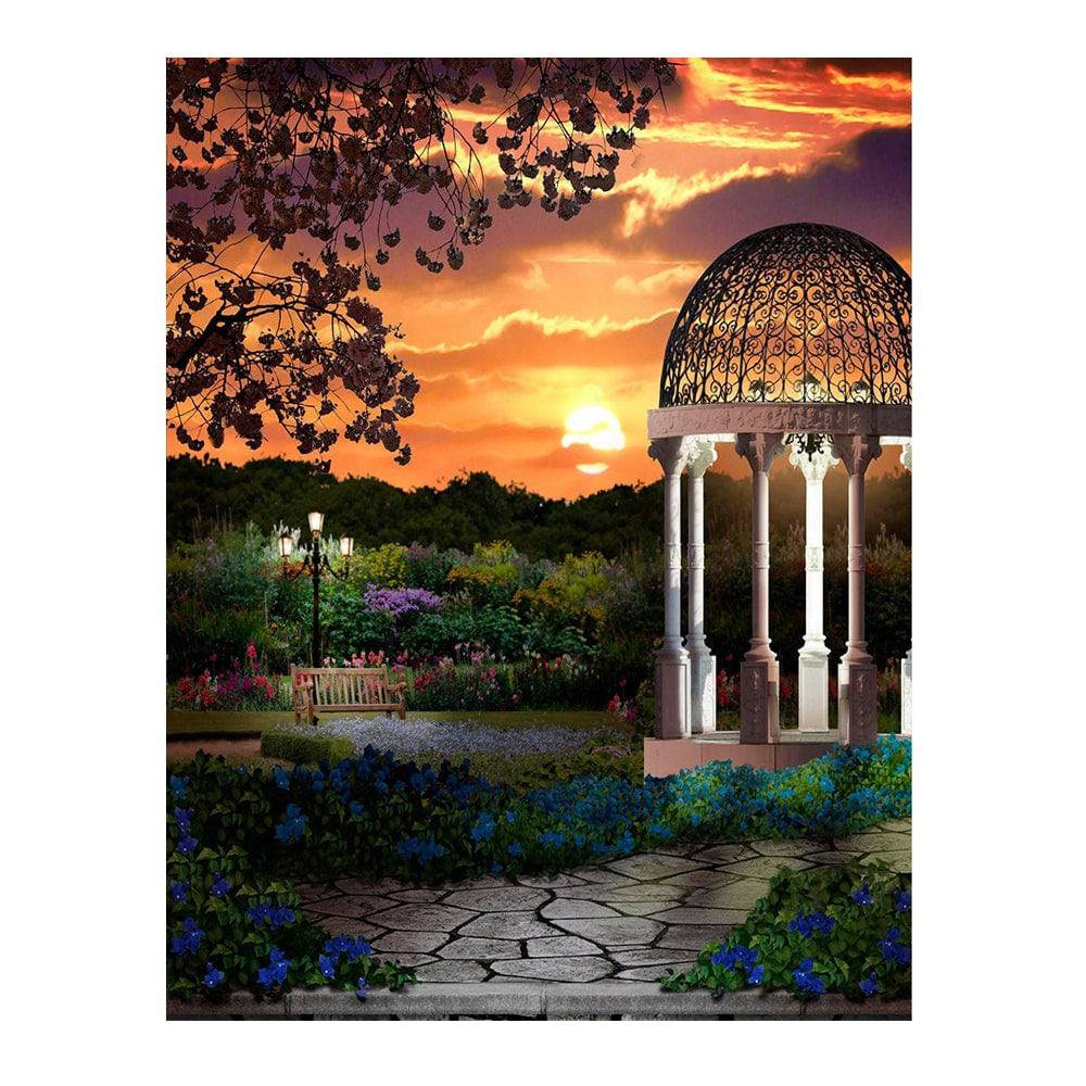 Twilight Gazebo Garden Photography Backdrop - Basic 6  x 8  