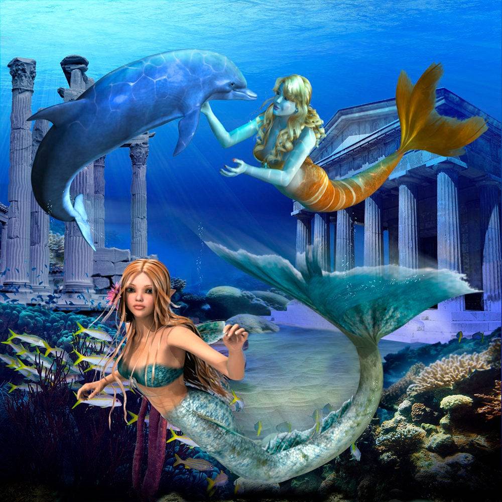 Under The Sea Mermaid Party Photo Backdrop - Basic 10  x 8  