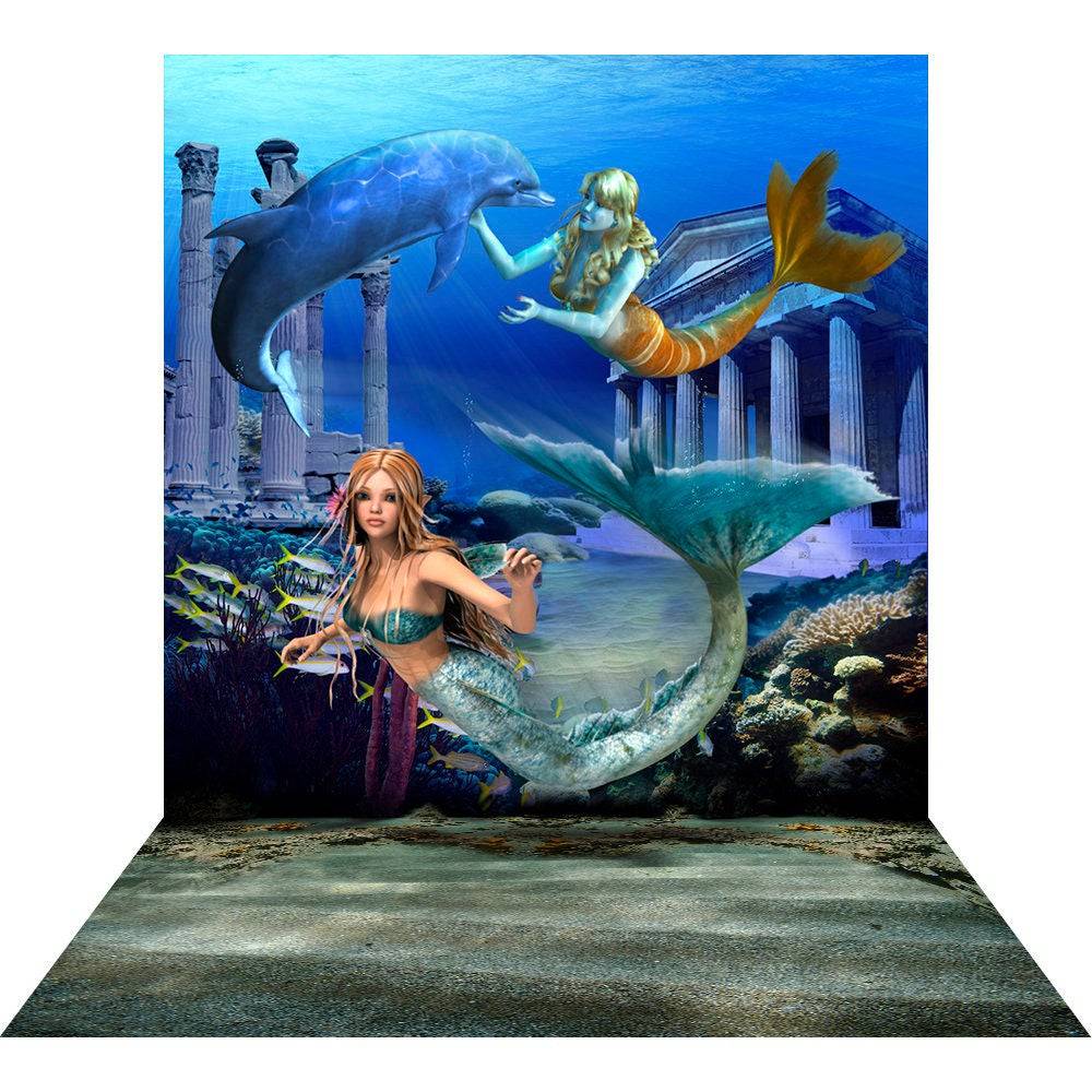 Under The Sea Mermaid Party Photo Backdrop - Basic 8  x 16  
