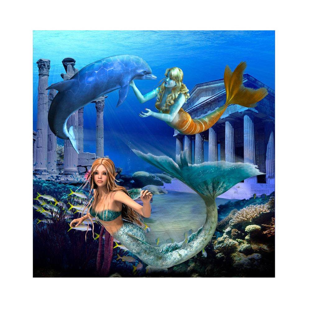 Under The Sea Mermaid Party Photo Backdrop - Basic 8  x 8  