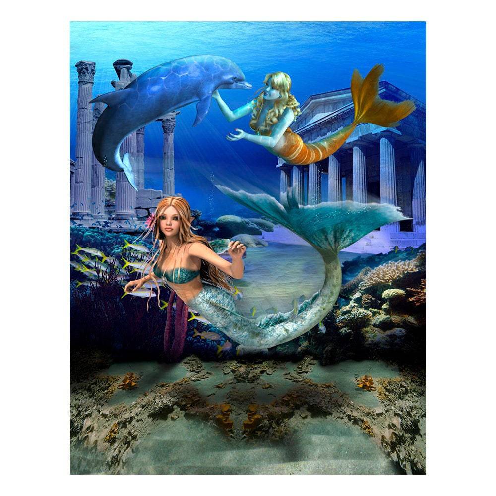 Under The Sea Mermaid Party Photo Backdrop - Pro 8  x 10  
