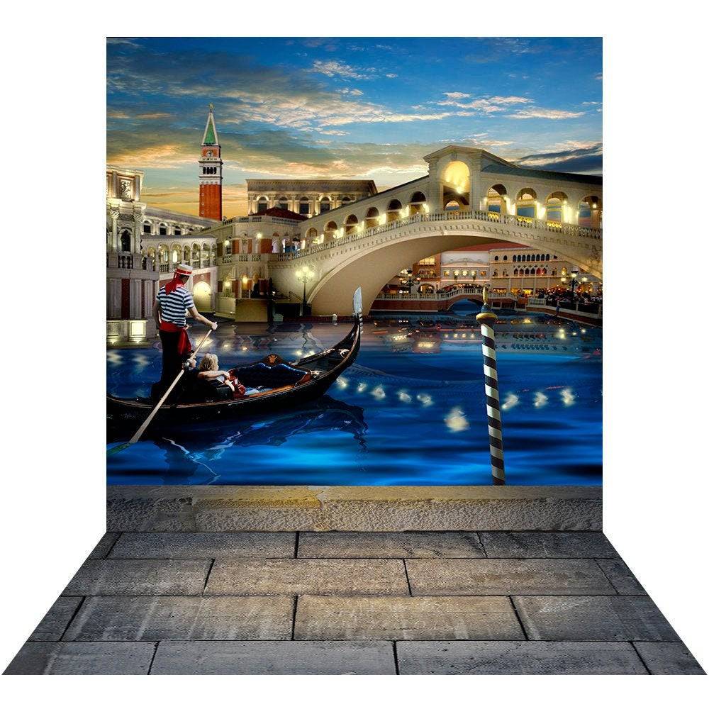 Venice Evening Grand Canal Photo Backdrop - Basic 8  x 16  