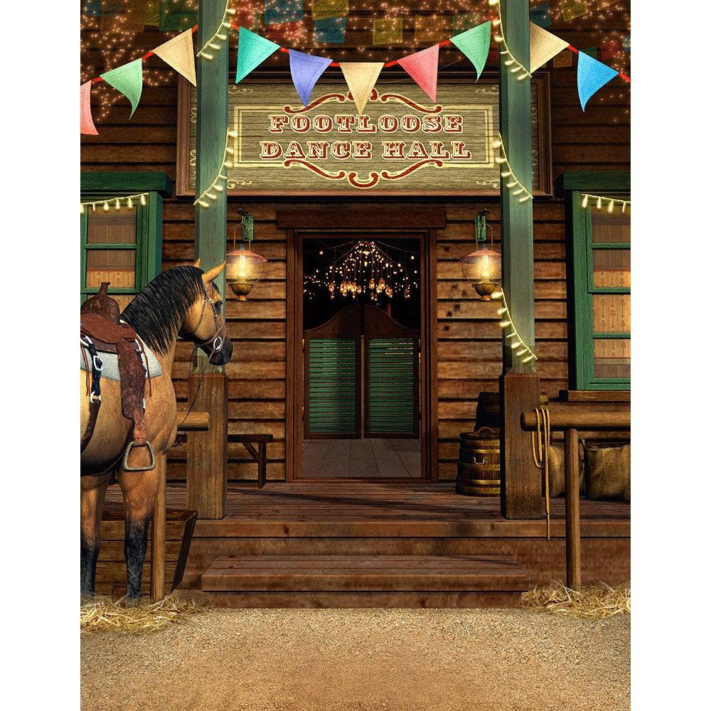 Country Western Dance Hall Photo Backdrop - Basic 8  x 10  