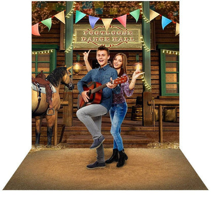 Country Western Dance Hall Photo Backdrop