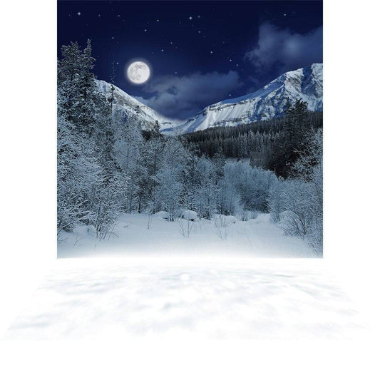 White Snowy Alpine Photo Backdrop