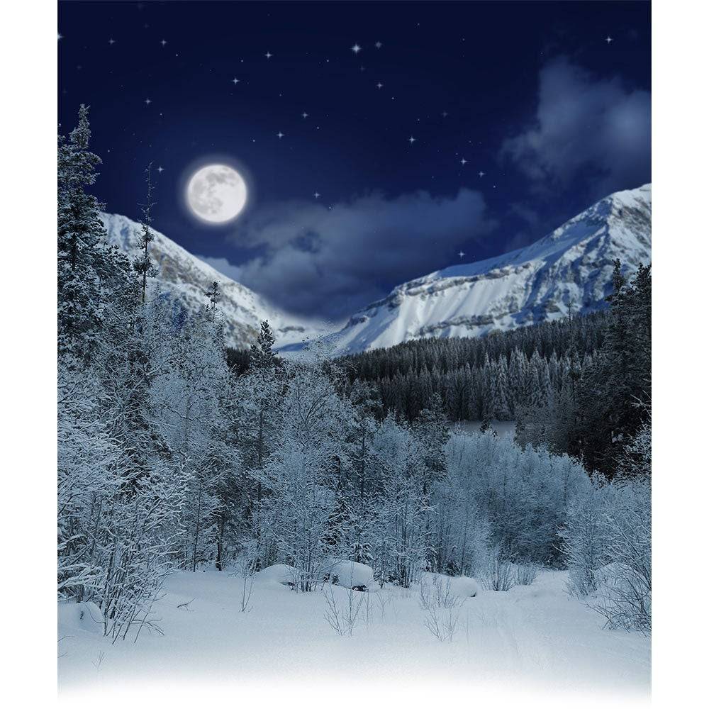 White Snowy Alpine Photo Backdrop - Basic 8  x 10  