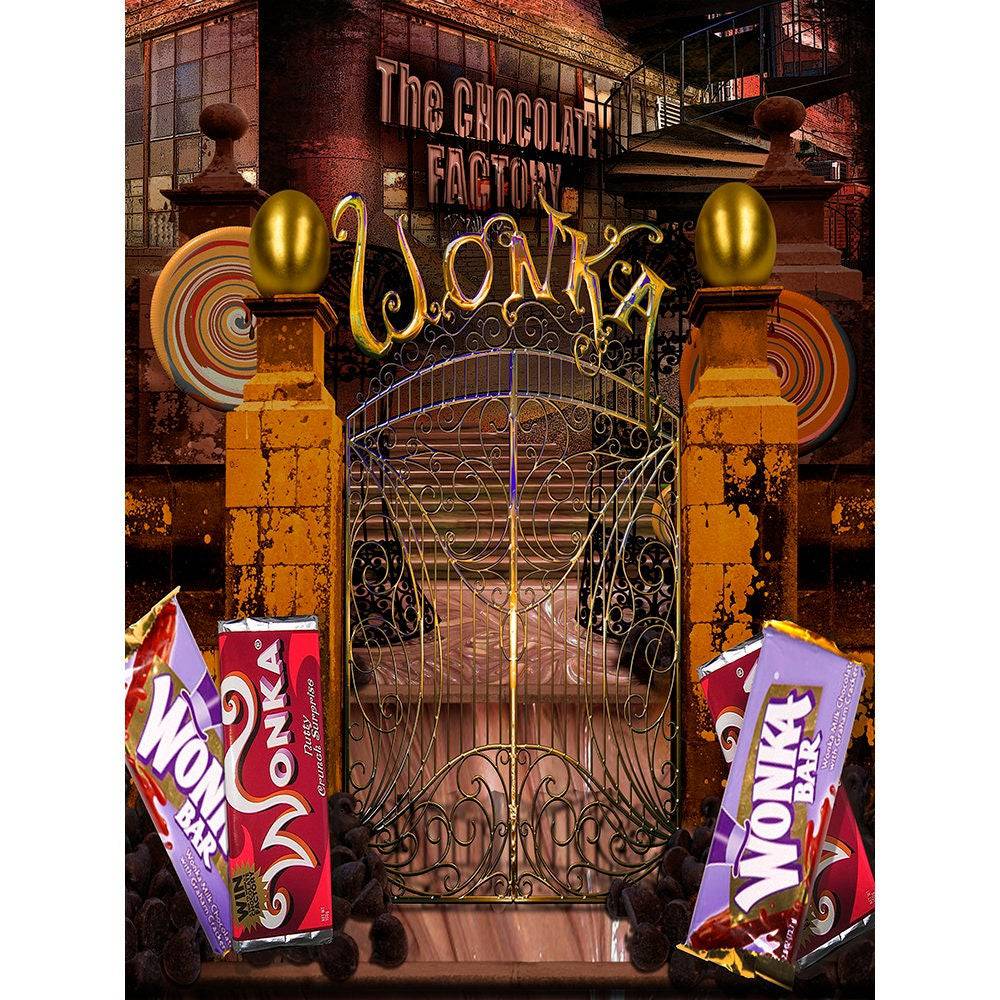 Willy Wonka Chocolate Factory Gates Photo Backdrop - Basic 8  x 10  