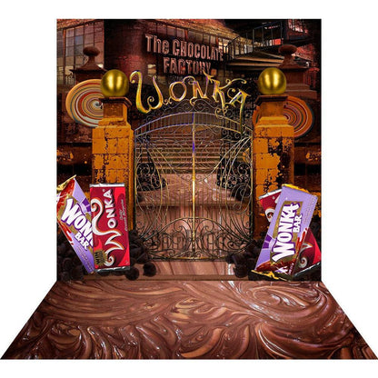 Willy Wonka Chocolate Factory Gates Photo Backdrop - Basic 8  x 16  