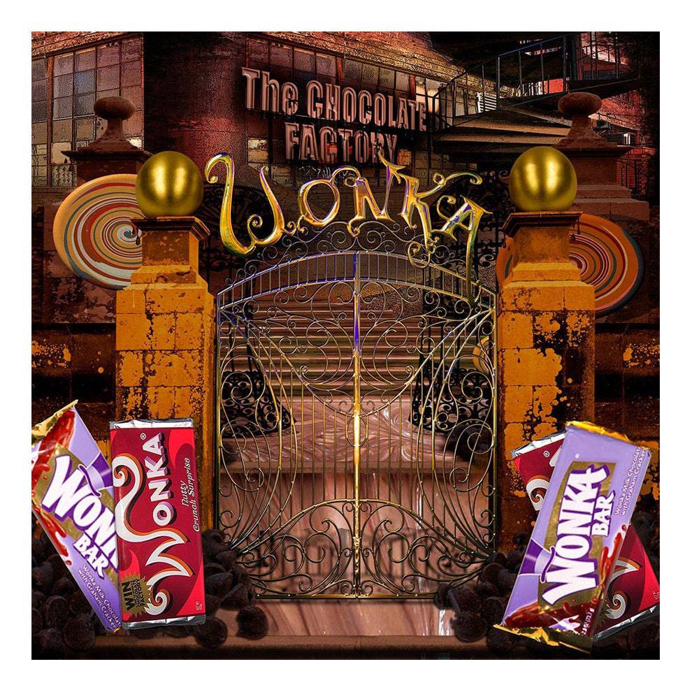Willy Wonka Chocolate Factory Gates Photo Backdrop - Basic 8  x 8  