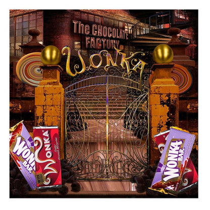 Willy Wonka Chocolate Factory Gates Photo Backdrop - Basic 8  x 8  