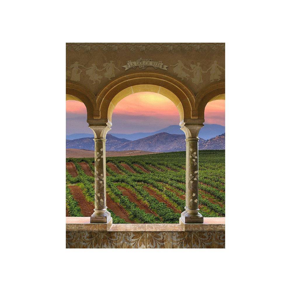 Wine Country Vineyard Columns Photography Backdrop - Basic 4.4  x 5  