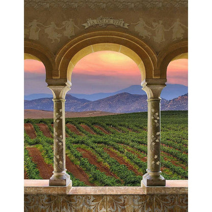 Wine Country Vineyard Columns Photography Backdrop - Pro 8  x 10  