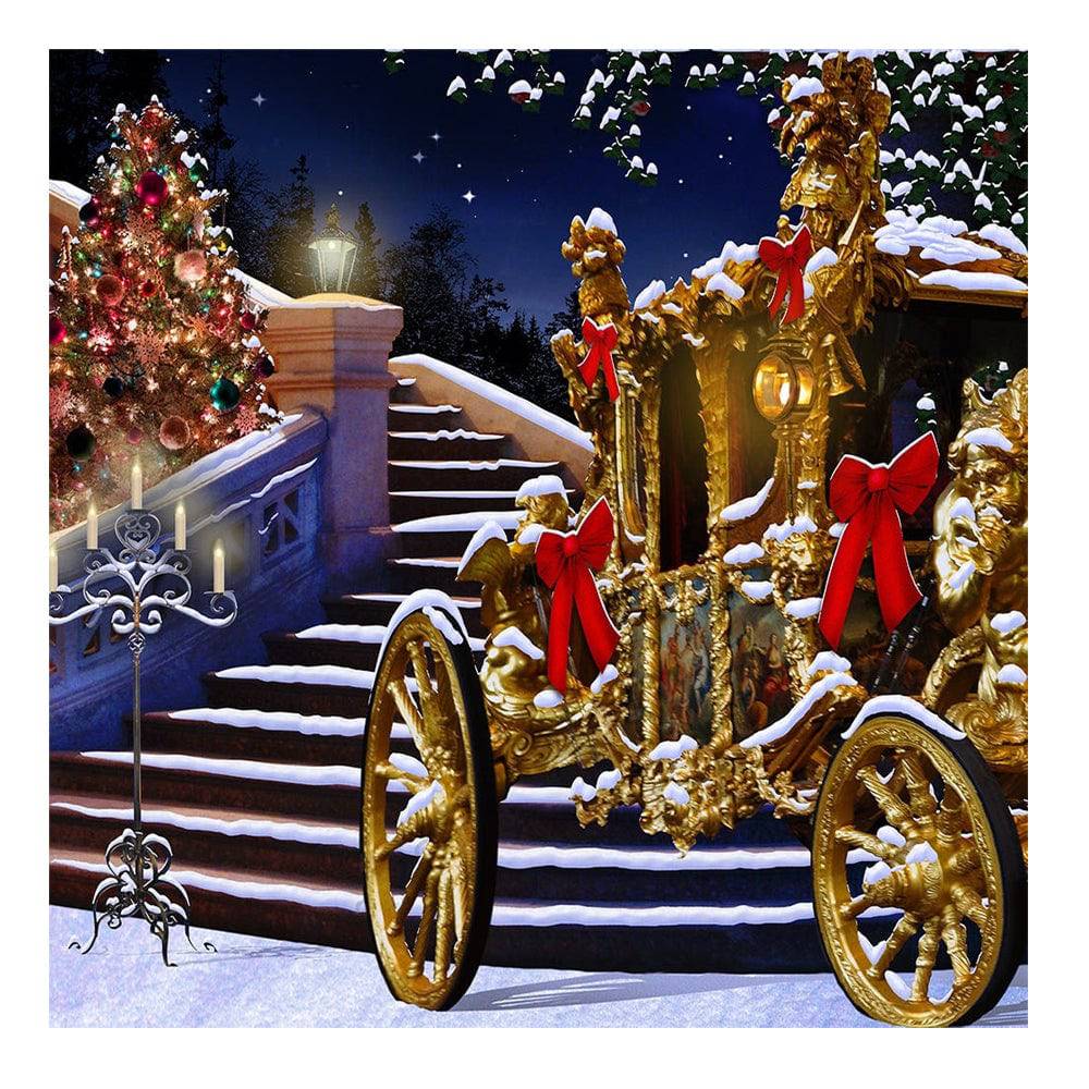 Winter Ball Holiday Carriage Photo Backdrop - Pro 8  x 8  