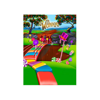 Wonka Candyland Backdrop Photo Backdrop, Backgrounds or Banners - Basic 4.4  x 5  