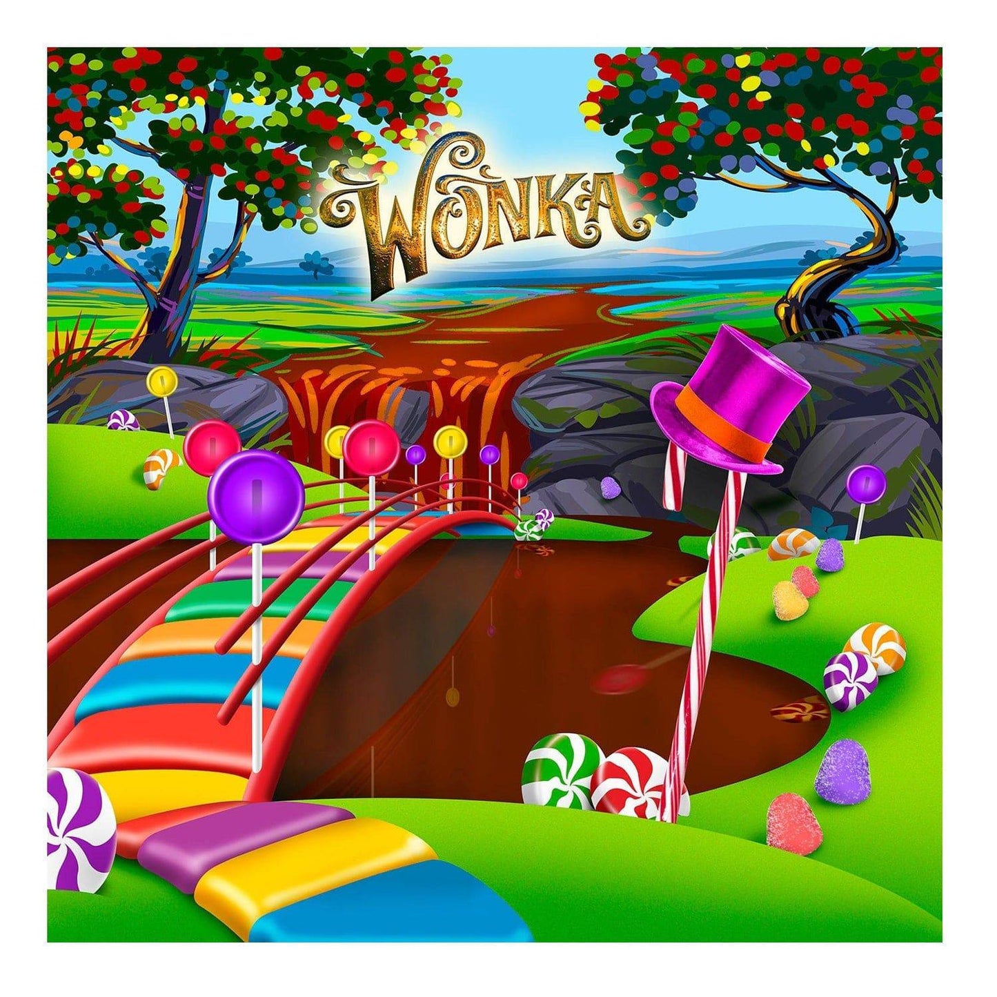 Wonka Candyland Backdrop Photo Backdrop, Backgrounds or Banners - Pro 8  x 8  