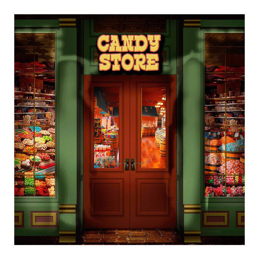 Candy Store Photo Backdrop - Basic 8  x 8  